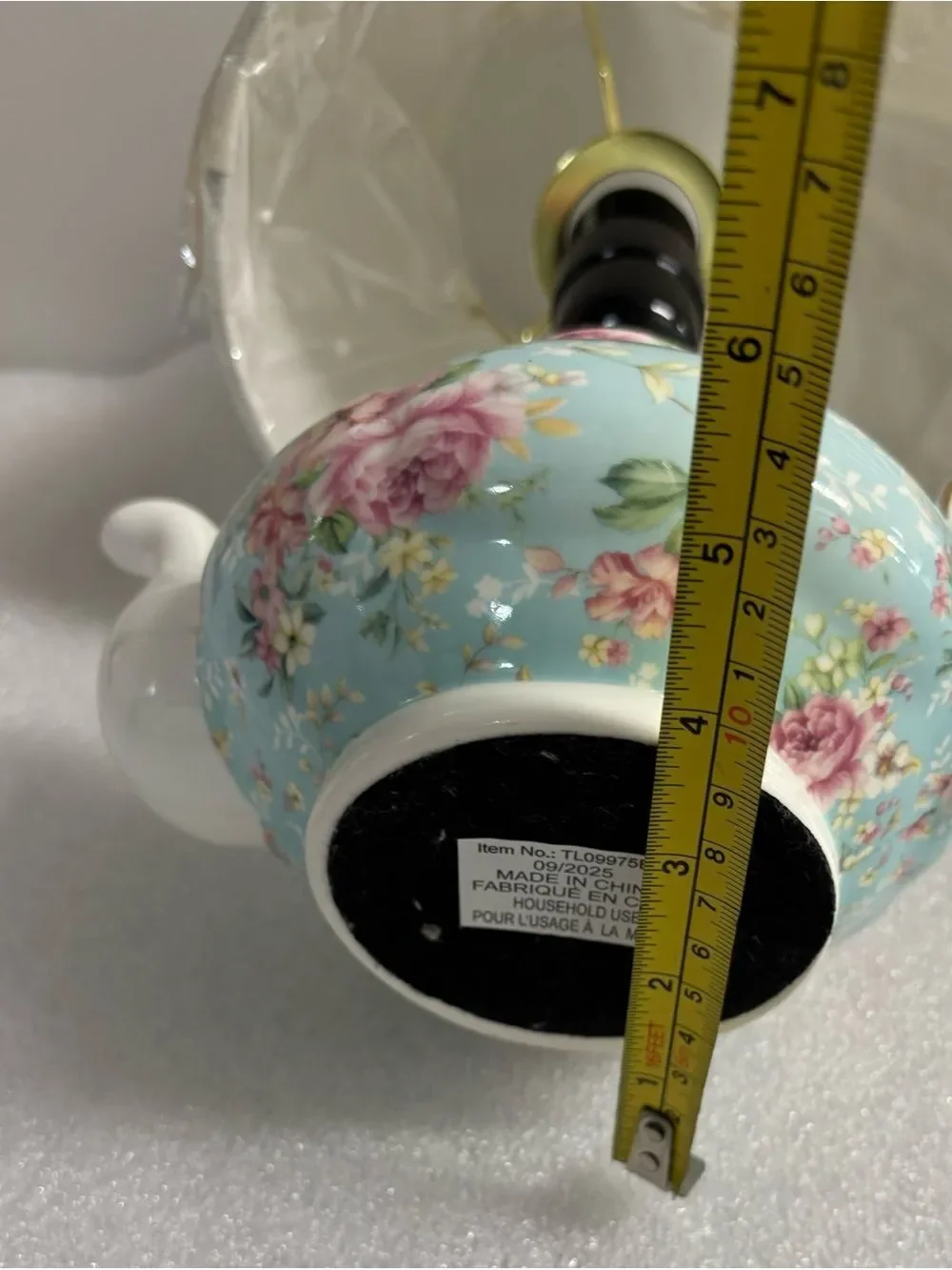Karma Home Rechargeable Teapot Lamp in French Country Floral ~ NWT